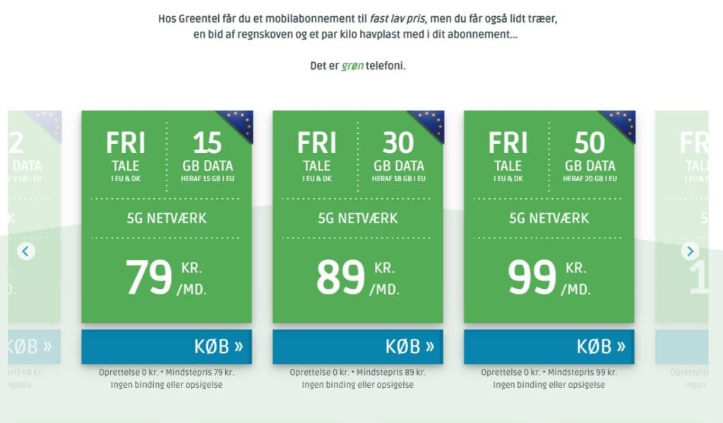 Greentel mobilabonnement