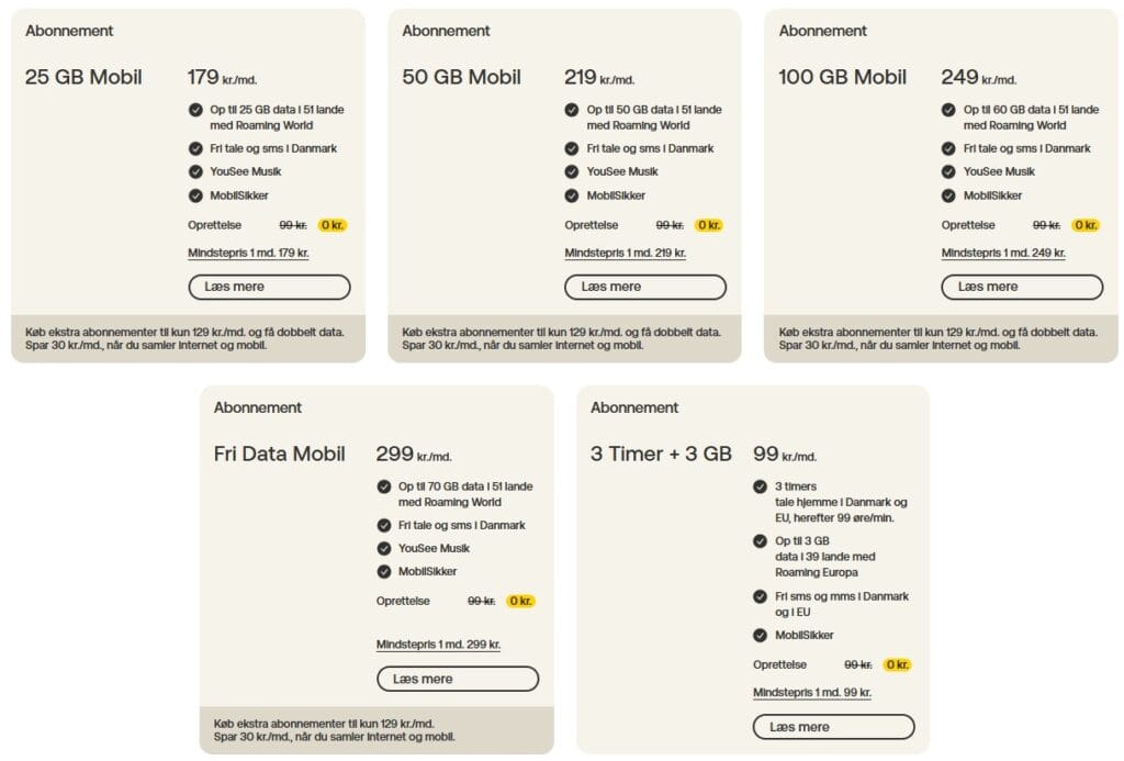 Yousee mobilabonnement