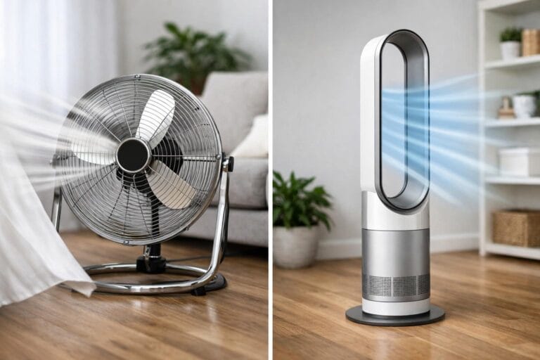 gulvventilator forskel