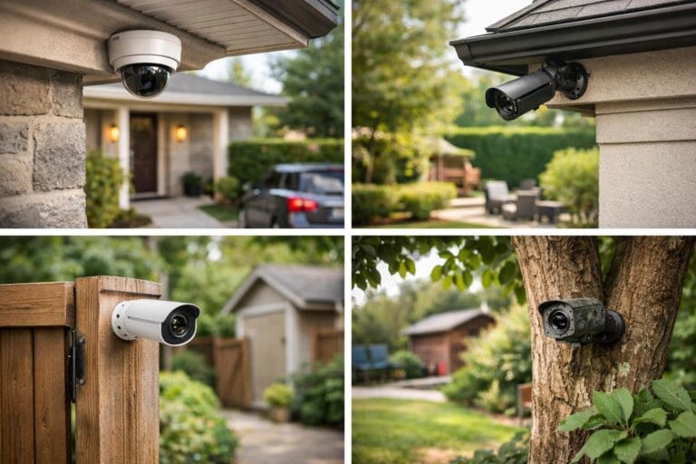 hvor skal man placere udendørs overvågningskameraer