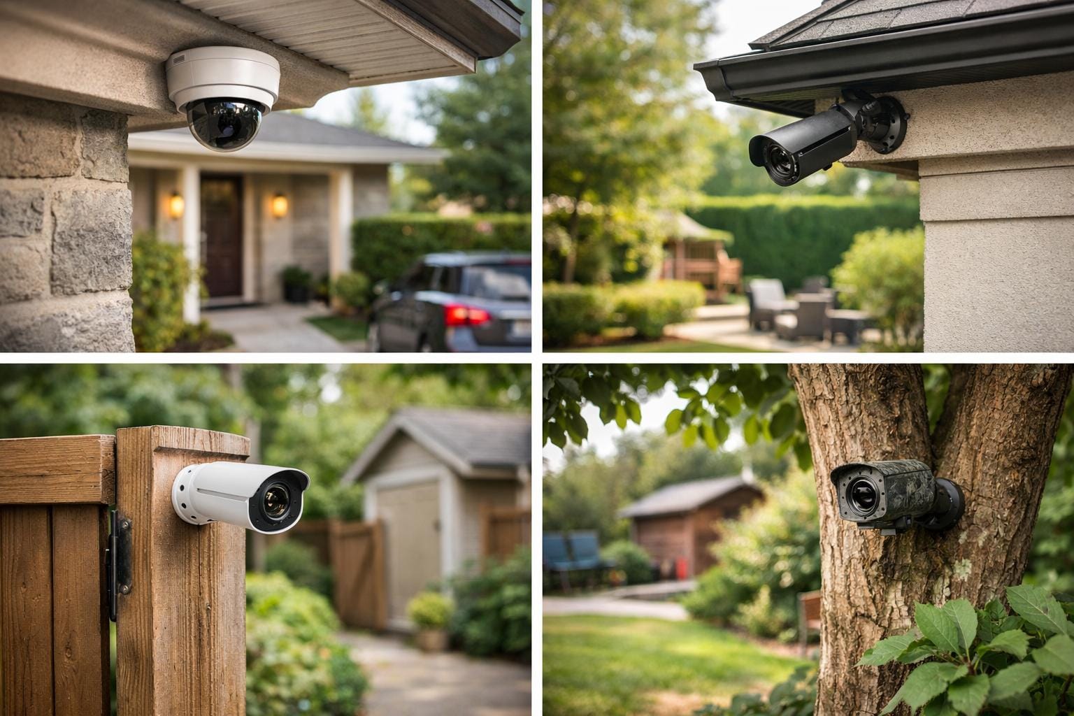 hvor skal man placere udendørs overvågningskameraer