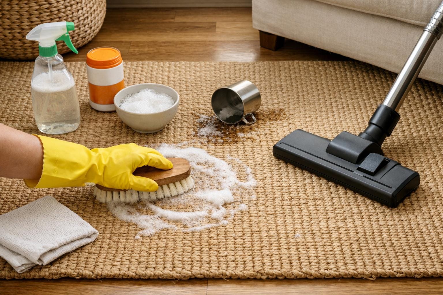 hvordan rengør man et sisal tæppe