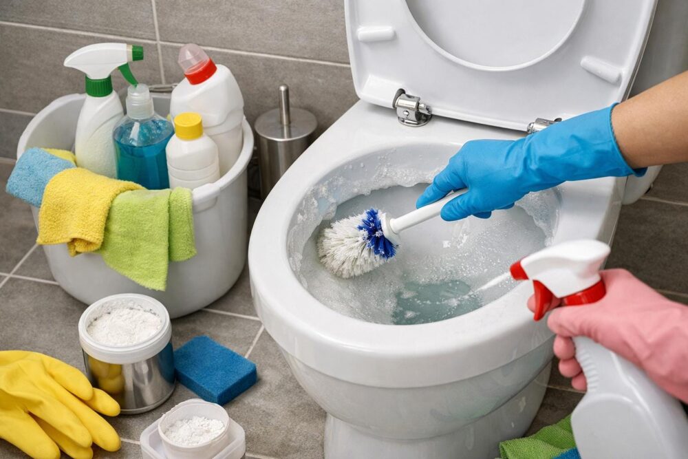 hvordan rengør man toilettet effektivt