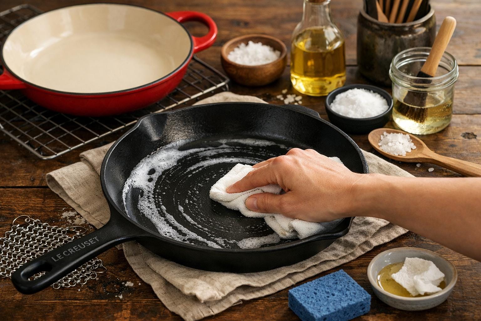 hvordan vedligeholder man le creuset pander