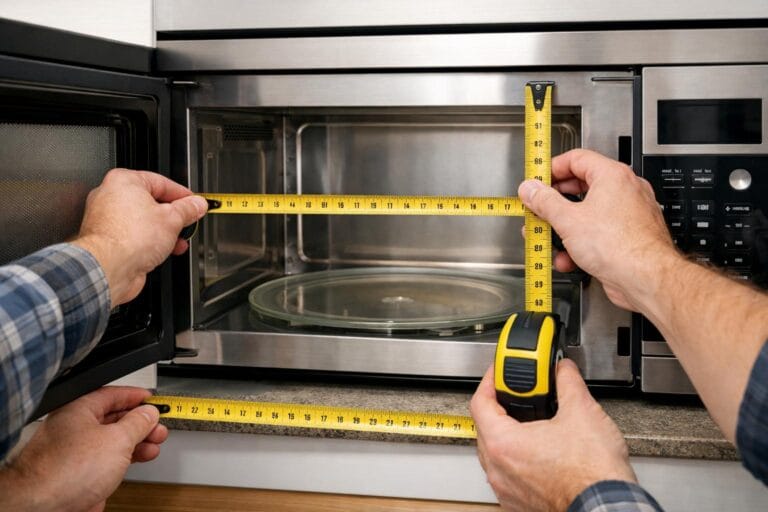 måling af mikroovn plads