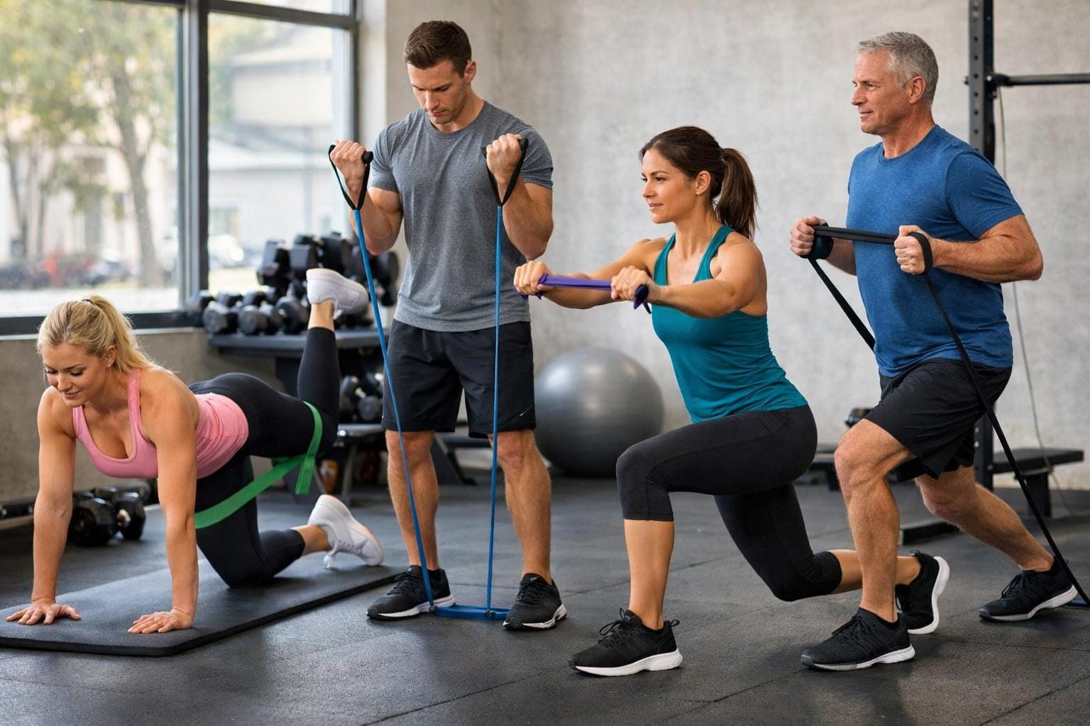 øvelser med træningselastikker