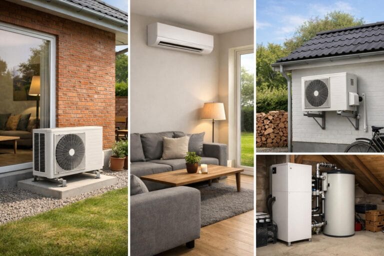 placering af varmepumpe