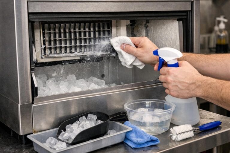 rengøring af isterningmaskine