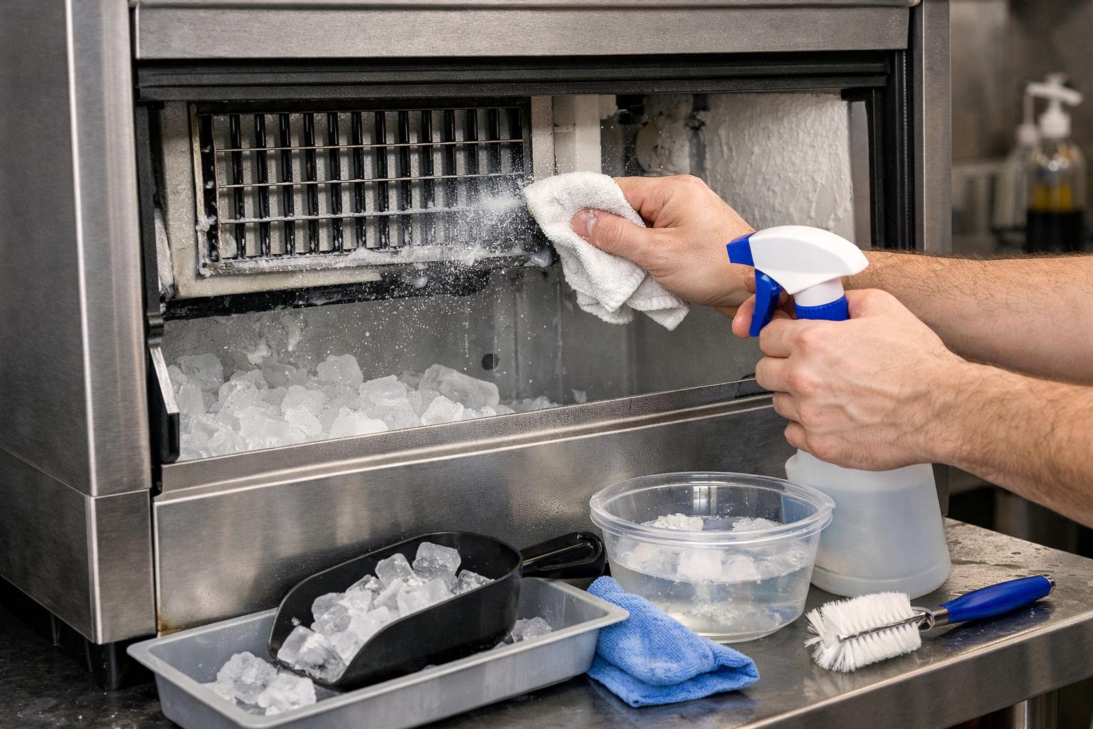 rengøring af isterningmaskine