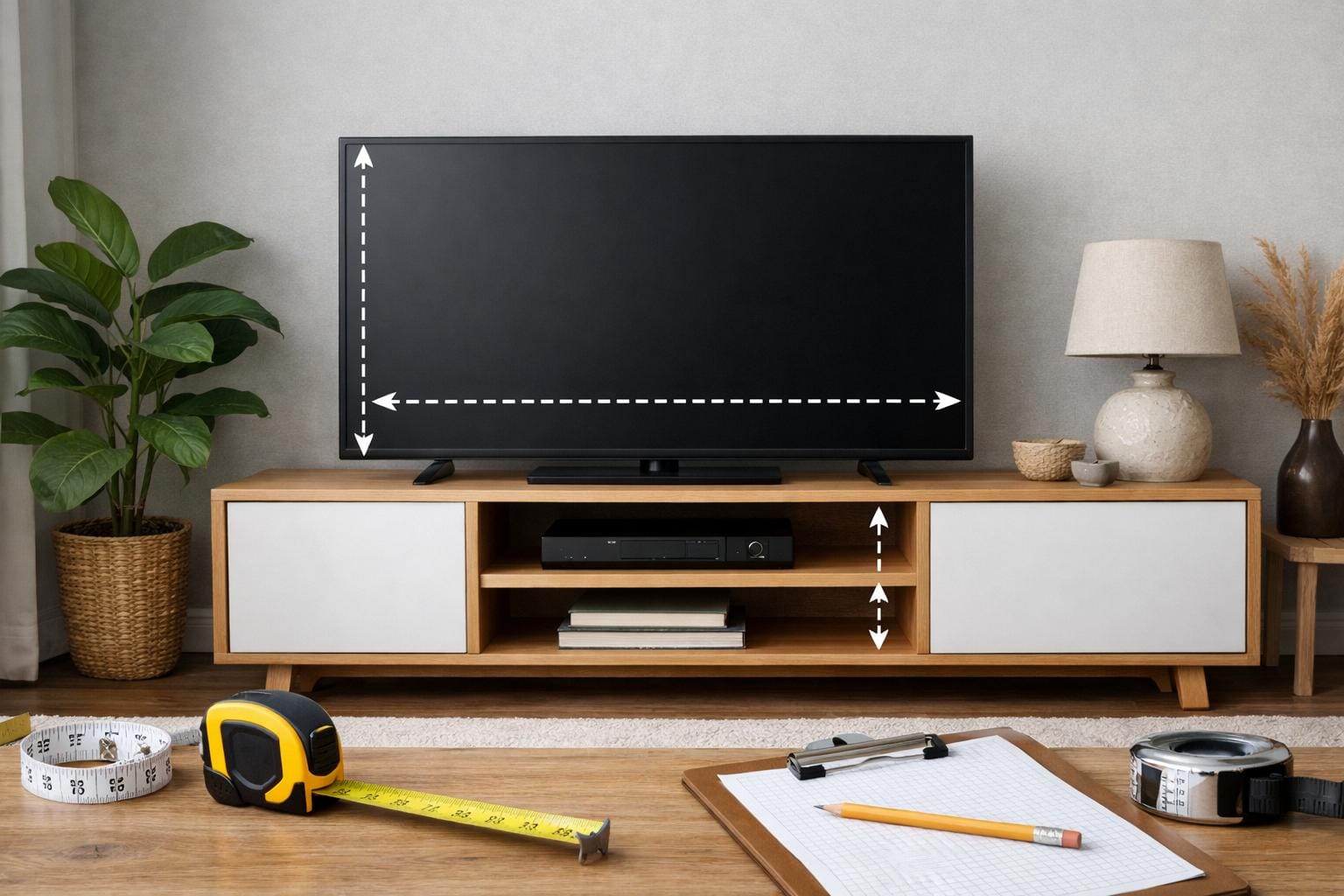 tv bænk mål