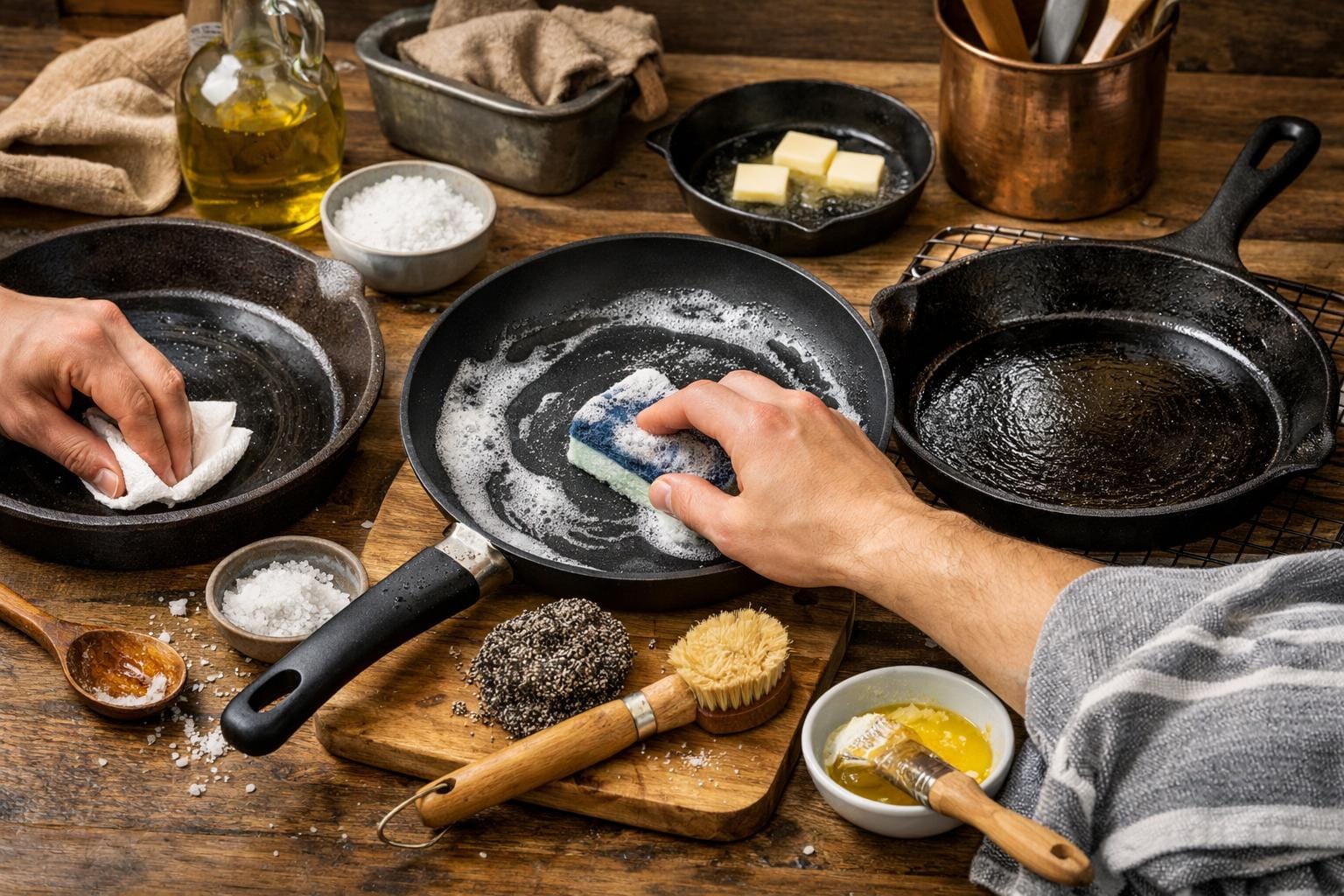 vedligehold af stegepander