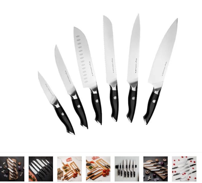 Onyx komplet knivsæt - 6 dele