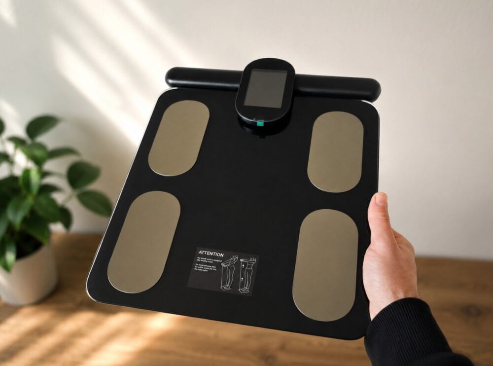 Jeg holder Smartscan kropsscanner i hånden