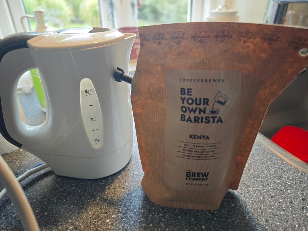 Brygning af Brew Company kaffepose