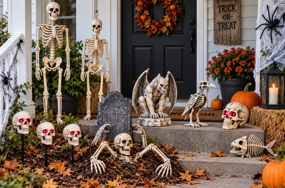 Uhyggelige halloween skeletter